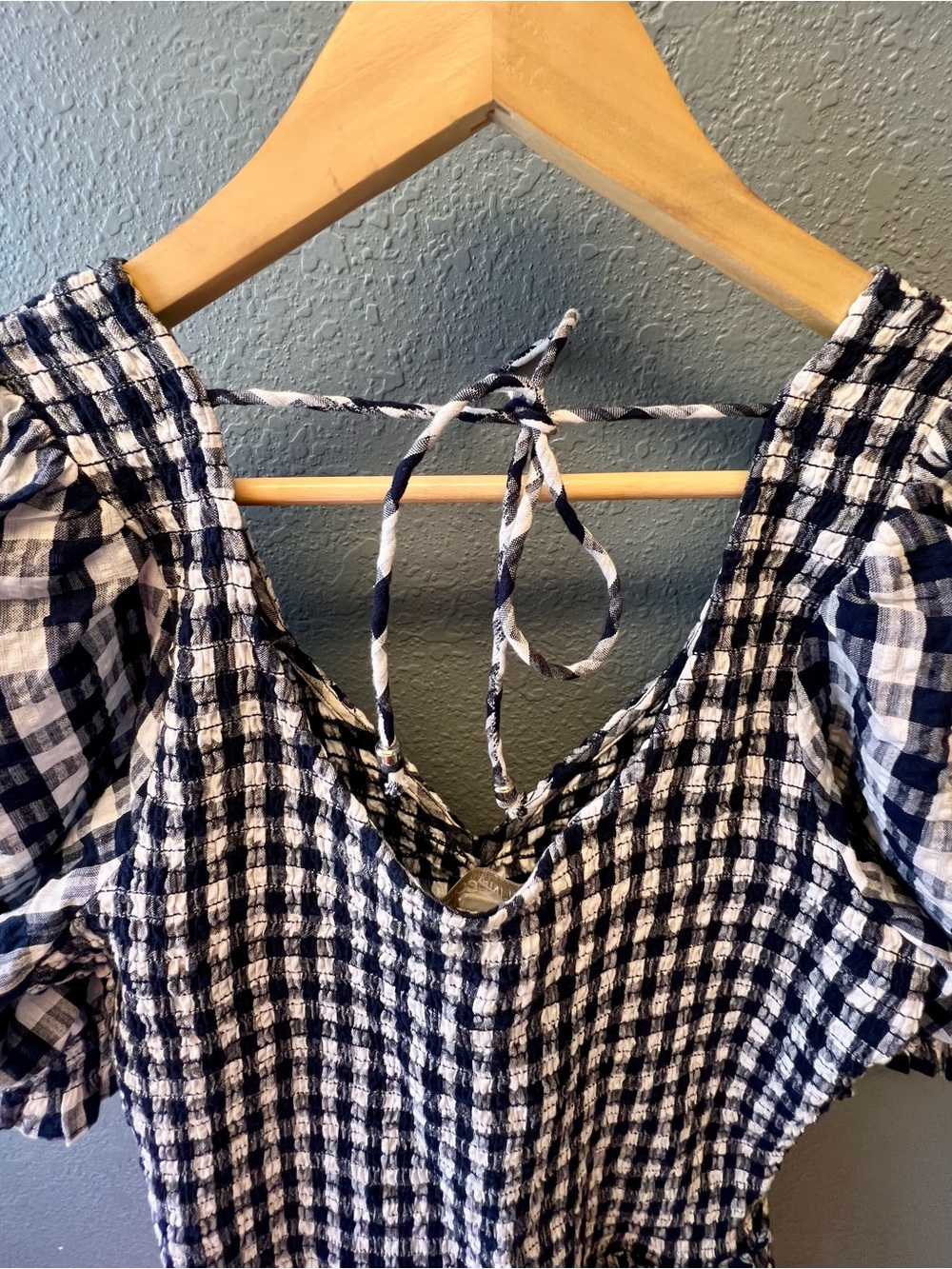 Caroline Constas Gingham Mini Dress in Navy and White - Picture 5 of 6